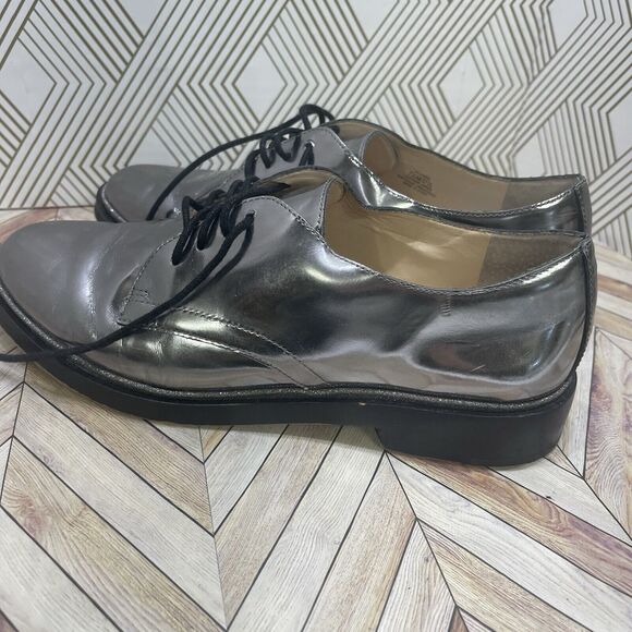 NEW Vince Camuto Ciana‎ Metallic Leather Lace Up Womens Dress Shoes Sz 7.5 K1 - Picture 6 of 10